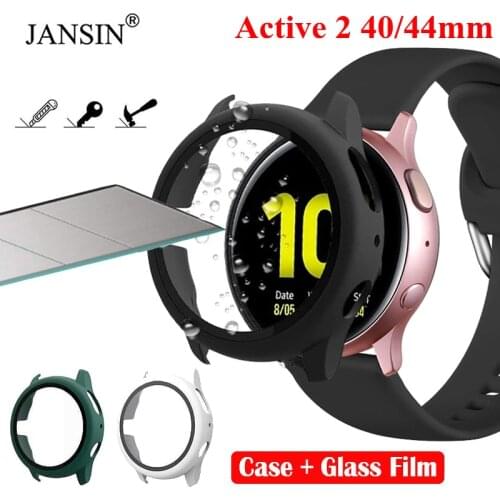 Case For Samsung Galaxy Watch Active 2 44mm 40mm Bumper Case With Tempered Glass Protective Cover Active 2 Screen Protector