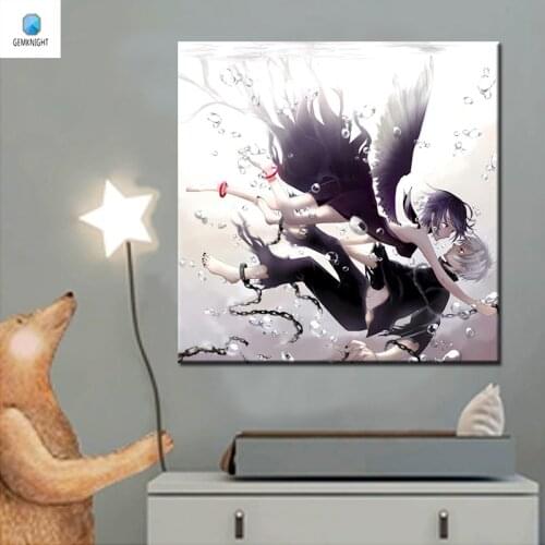 Diy oil painting Angels&Demons diy digital painting anime poster digital paint by numbers drawing practice anime