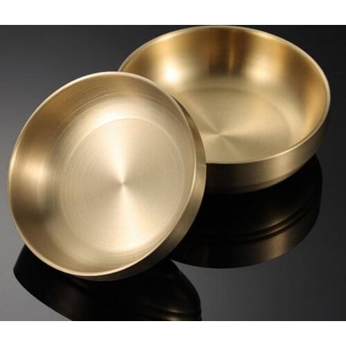 Double Layer Rice Bowls Stainless Steel Metal Ice Cream Soup Bowls Heat Insulated Mixing Bowl For Kitchen Flatware Home