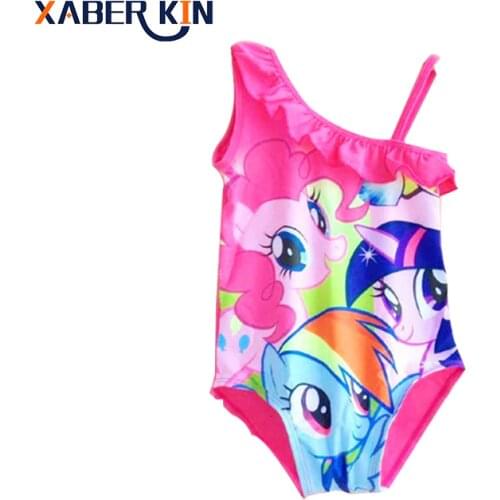 FINAL SALE!!! Little Horse Girls One Piece Swimsuit Kids Summer Swimwear Children Girls Beachwear 2~10Year Girls Swimsuit-K293