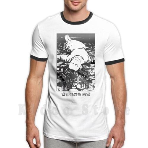 Uzumaki T Shirt Cotton Men Diy Print Cool Tee Tomie Ito Junji Ito Horror Ghost Demon Girls Cute Japanese Manga Black White