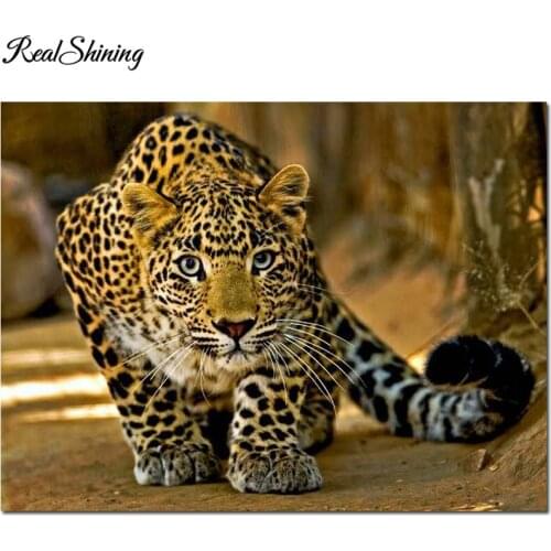 Full square round diamond painting Golden Leopards DIY diamond embroidery mosaic cross stitch