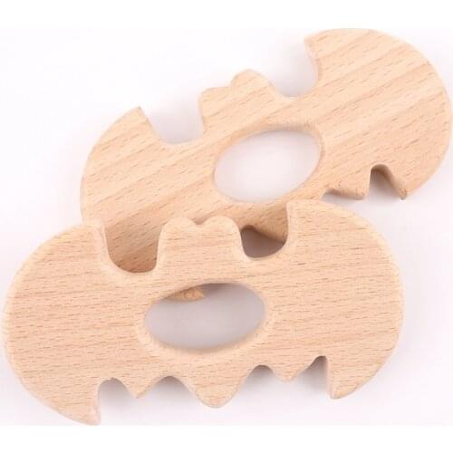 Mamihome Wooden Teether Wood Pendant Wholesale 10PC Baby Pacifier Pendant wood Bat wings Shape Food Grade Materials DIY Crafts