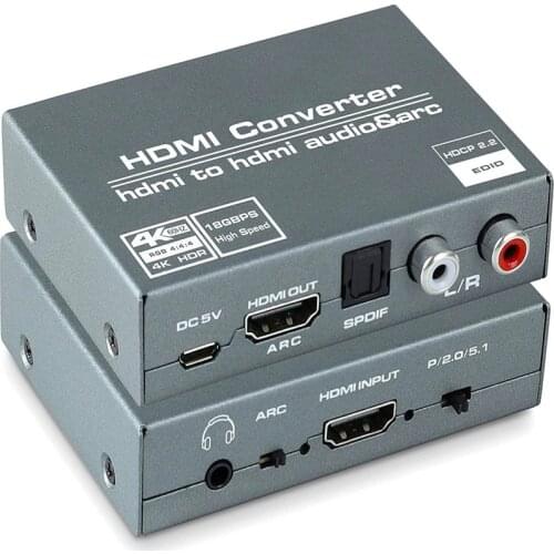 Mini 4x1 4K HDMI-Compatible Switch Audio Extractor withARC & Optical Toslink 2.0 Switch 4K 60Hz Switcher Remote for Apple TV PS4