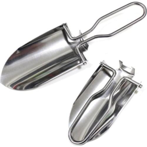 Mini Stainless Steel Garden Tools Collapsible Folding Shovel Steel camping Shovel Flower Planting Shovel Garden Handle Tools
