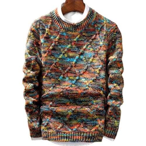 Mens Fashion Brand Pullover Slim Fit Round Neck Striped Pullover Mens Knitted Fashion Pullover Mens Pullover