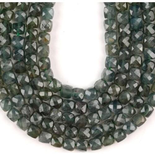 Natural Faceted Green Aventurine Stones Beads For Jewelry Making Square Spacer Beads DIY Needlework Bracelet Charms Necklace 15