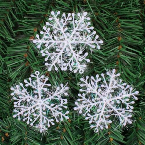 30-Piece Set Glitter Snowflake Christmas Ornaments Hanging Party Decoration, 4-Inch Silver, Crafting and Embellishing
