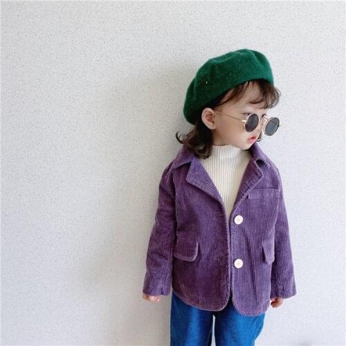 A new childrens purple suit jacket Korean jacket for boys and girls