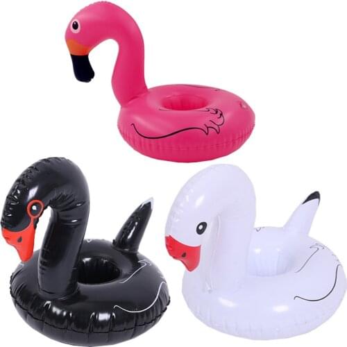 NEW Style Mini Pink White Swan Inflatable Water Swimming Pool Drink Cup Stand Holder Float Toy Coasters For Beverage Beer Bottle