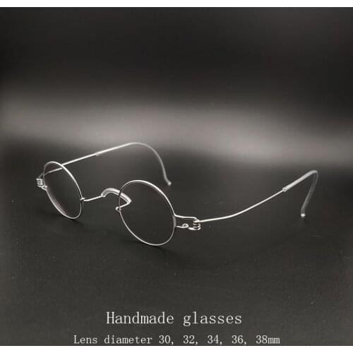 Handmade perfect circle diameter 30 32 34 3638 mm prescription myopia presbyopia reading glasses vintage small round frame