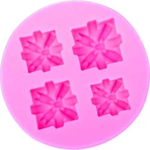 Christmas Gift package 3D Craft Relief Chocolate confectionery Silicone Mold Fondant Cake Kitchen Decorating DIY Tools FT-1081