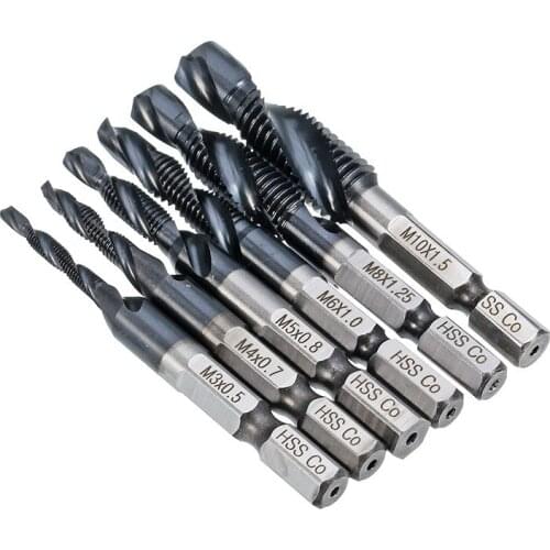 Brand New HRC89 M3-M10 Combination Drill Tap Bit Set Coated Deburr Countersink Bits