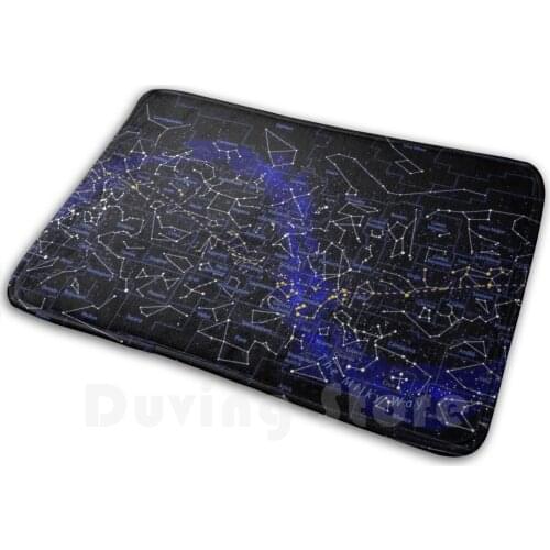 The Modern Western Night Sky Print Soft Non-Slip Mat Rug Carpet Cushion Western Night Sky Stars Suns Comets Planets