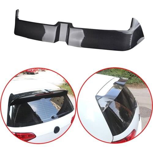 For VW Volkswagen Golf 7 2013-2017 2.0 GTI&R Spoiler 1.6 R-Line ABS Rear Roof Wing Carbon Fiber Look and Glossy Black