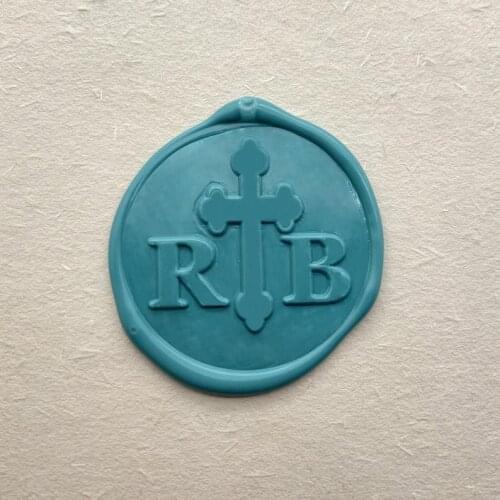 Wedding Invitation Wax Seal Stamp - Cross Initials Sealing Wax Stamp - Paty Wax Seal Stamp - Invite Wax Seals Stamp - Custom Sea
