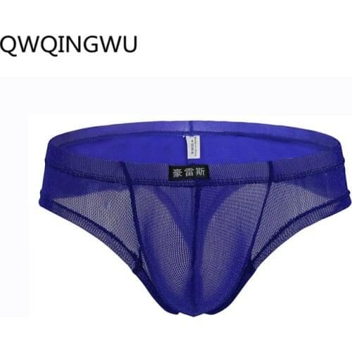 Sexy Men Underwear Mesh Transparent Briefs Bulge Comfy Underwear Pants Breathable Short Briefs Sexy Jockstrap Cuecas Briefs