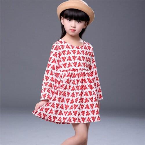 Explosion models small fresh printed cotton long-sleeve round neck cherry childrens autumn and winter childrens dr