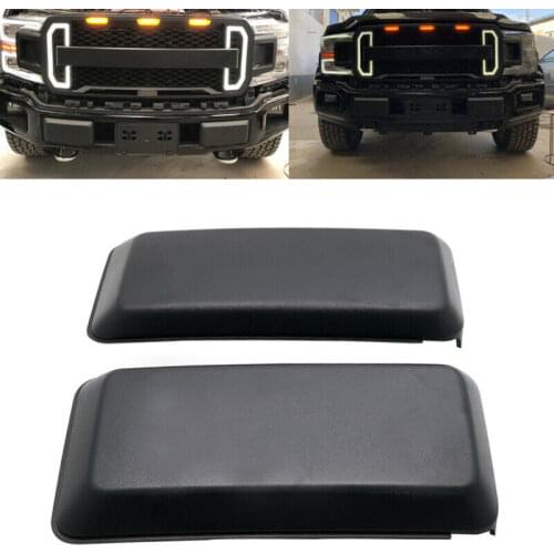 For FORD F150 2018-2020 Front Bumper Guards Inserts Pads Caps Black 1 Pair New
