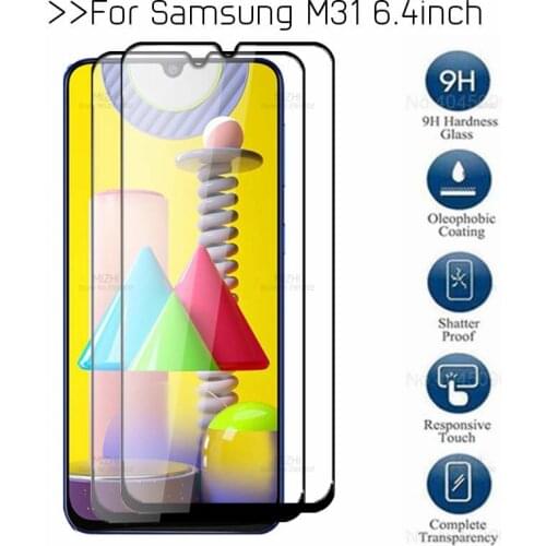 2PCS Protective Glass On For Samsung M31 Glas Tempered Sansung samsong sumsung m31 m 31 31m Screen Protector m315f 6.4'' film