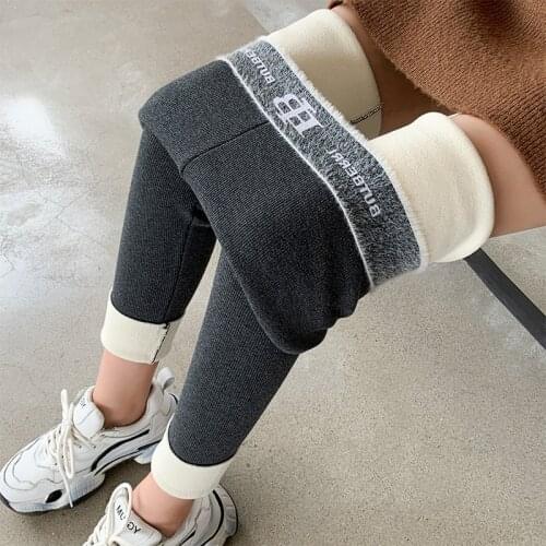 Thicken Fleece Thermal Leggings Women Workout Ribbed High Waist Large Size Stretch Winter Leggings For Women Warm Pants Tights