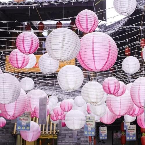 High quality 1PC (8 Size) Decorative Paper Ball Lanterns Chinese Paper Lantern for Christmas Wedding Birthday Party Decoration