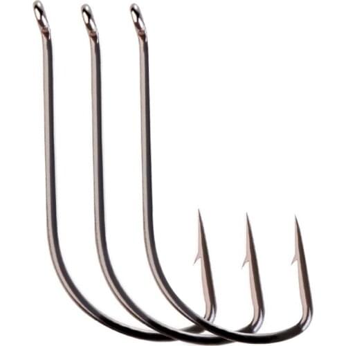 1PC High Carbon Steel Sliver Long Shank Sharp 2-22# Fishing Hook Fish Bait Narrow Barbed Hooks
