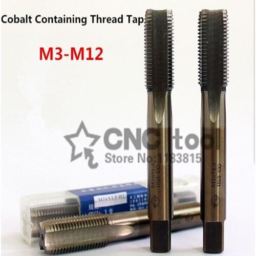 10PCS M3-M12 Cobalt Machine Tap Screw Thread Tap,Straight Fluted Special Stainless Steel Thread Tap (M3/M4/M5/M6/M8/M10/ M12)