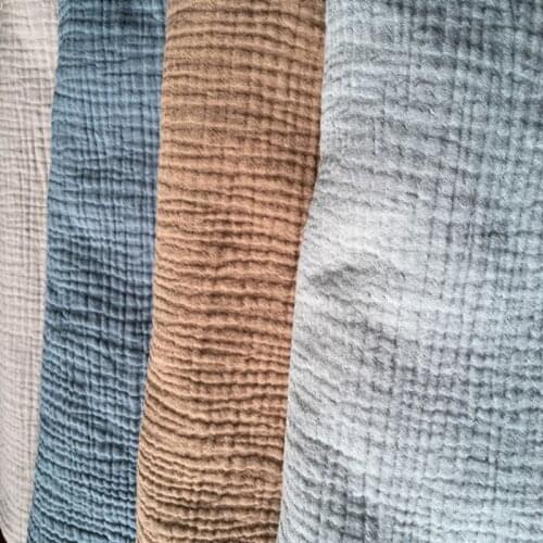 1300 Meters Natural 100% Cotton Double Gauze Soft Fabric 140 cm 55'' Width 125 Gsm Baby Blanket Sewing Fabric Wholesale CD02