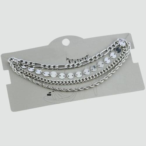 4'lü Luxury Sequin Anklet