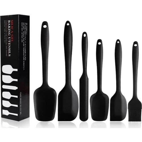 6Pcs Silicone Spatulas Cake Cream Scrapers Heat-Resistant Oil Brush Non-stick Baking Kitchen Utensil Baking Tools