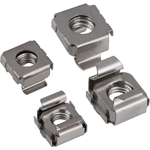 A2 Stainless Steel Cabinet Metal Nuts Cage Iron Clip Caged Nut Square Rack Mount Clip Nut M4 M5 M6 M8