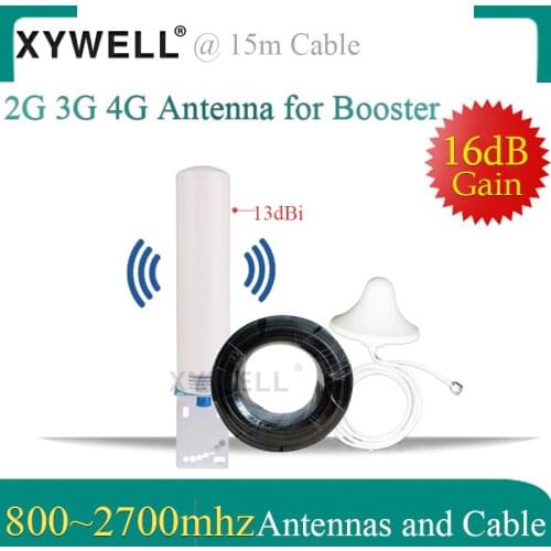 2g 3g 4G Antenna 800-2700mhz Aerial Omnidirectional Antenna Ceiling Antenna 15 meter cable for 2G 3G 4G Mobile Signal Booster