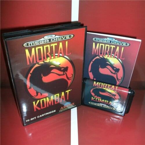 Mortal Kombat 1 EU Cover with box and manual For Sega Megadrive Genesis Video Game Console 16 bit card