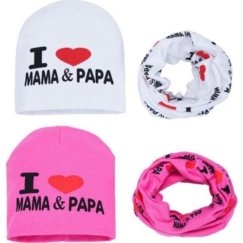 Bnaturalwell Baby winter Hat set Spring Little Girls Boys Cap Unisex Beanie Cotton Knitted Children Beanies I love Mama H109D