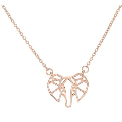 European and American new style, lucky elephant head hollowed-out elephant necklace as a gift for friends