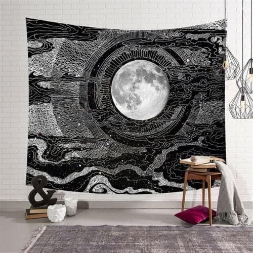 Moon Sun Wall Hanging Tapestry Tarot Card Beach Towel Art Wall Hanging Bohemian Tapestry Dorm Beach Mat Home Decor