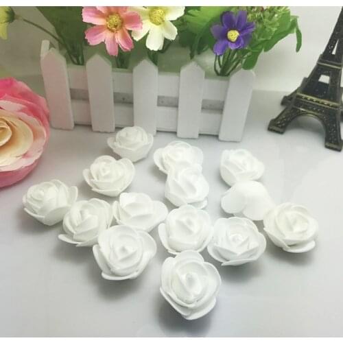 10pcs White PE Foam fake flower roses head artificial flowers cheap wedding decoration for scrapbooking gift box diy wreath