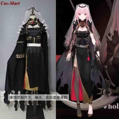 Anime VTuber Hololive Mori Calliope Cosplay Costume Fashion Balck Combat Uniform Activity Party Role Play Clothing Custom-Make