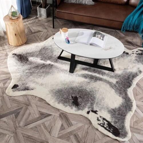 Cowhide rug zebra leopard badger cow carpet faux skin fur villi black bear mat sheep Cushion brown Villus coats large si