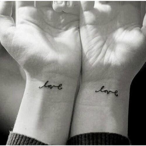 Creative Fashion Temporary Tattoo Sticker Love Letters Pattern Waterproof Flash Tattoo Paper Body Art