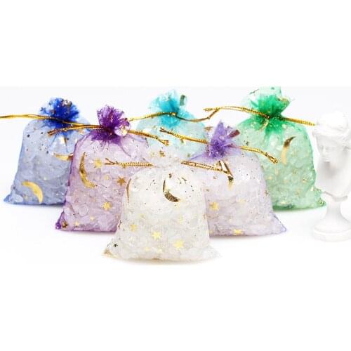 50pcs Wedding Favors Gauze Element Drawstring Organza Bags small Pouches Jewelry Package Christmas Wedding Packaging Gift Bag