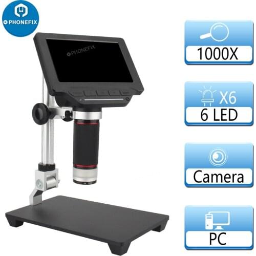 7.0 inch LCD USB Microscope 1000X Digital Microscopio Endoscope Record Zoom TF Storage Video Recorder PC Phone Watch Repair PCB