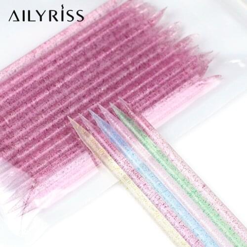 Reusable Crystal Stick Double End Nail Art Cuticle Pusher Cuticle Remover Tool Pedicure Care Nails Manicures Dotting Tool