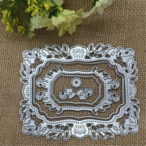 Flower Frame Set Metal Cutting Dies Stencil Scrapbooking Photo Album Card Paper Embossing Craft DIY