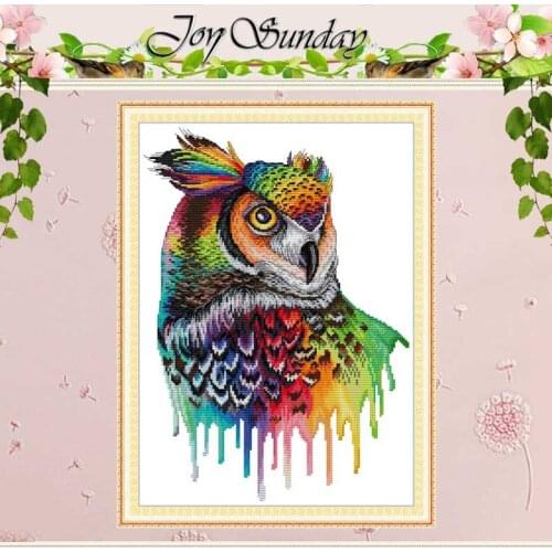 Rainbow owl animals Patterns Counted Cross Stitch DIY 11CT 14CT Cross Stitch Sets Chinese Cross-stitch Kit Embroidery Needlework