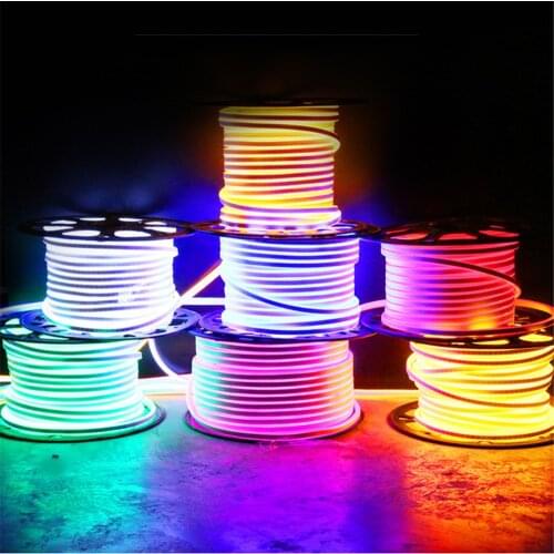 Neon lights 220v led strip light Flexible Waterproof Outdoor rooms Christmas decoration Lamp fita LED bar Living room EU US plug