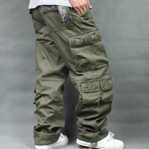 Autumn Winter Fleece Thickened Overalls Hip Hop Mens Long Trousers Men Baggy Casual Pants Warmth Plus Size 40 Mens Bottoms