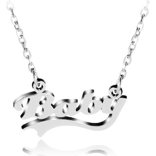 24 Pcs/Lot necklace women baby letter Pendant baby sweater chain lovely hot girls statement jewelry baby brand Bulk Wholesale