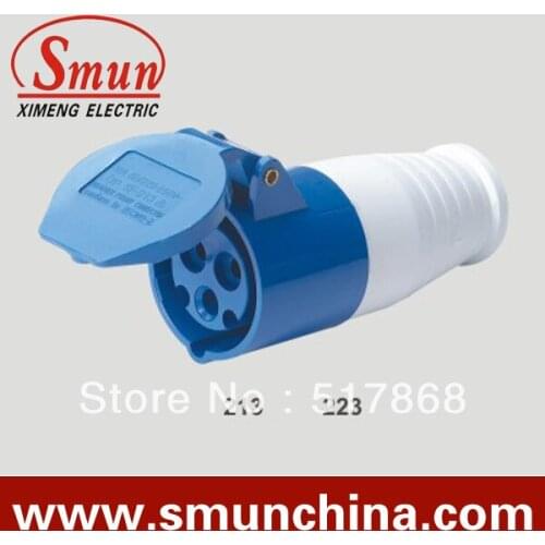 Industrial connector 16A 220-250v 2P+E 2pin with CE ROHS 1 year warranty IP44 degree PA66 material